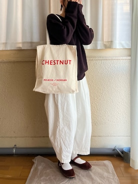 「アイテム（バレエシューズ）」を使った、ぷにさん（レディース・165cm）の秋コーディネート