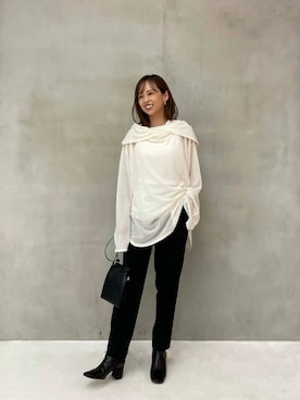 「ETRE TOKYO（エトレトウキョウ）のアイテム（ニット/セーター）」を使った、SAYAKAさん（レディース・153cm）の秋コーディネート