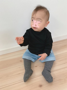 「babygap」｜「アイテム（パンツ）」を使った、mameさん（キッズ・70cm）の冬コーディネート