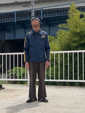 「adidas（アディダス）のアイテム（ジャケット/アウター）」を使った、サブーさん（メンズ・165cm）の春コーディネート