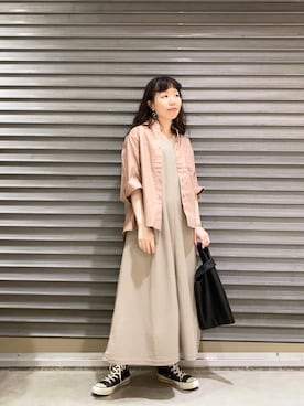 「オーバーシャツ」｜「アイテム（その他）」を使った、yoshikaさん（レディース・155cm）の夏コーディネート