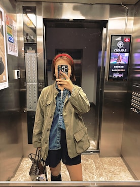 「GOYARD（ゴヤール）のアイテム（トートバッグ）」を使った、youni酱酱さん（レディース・155cm）の秋コーディネート