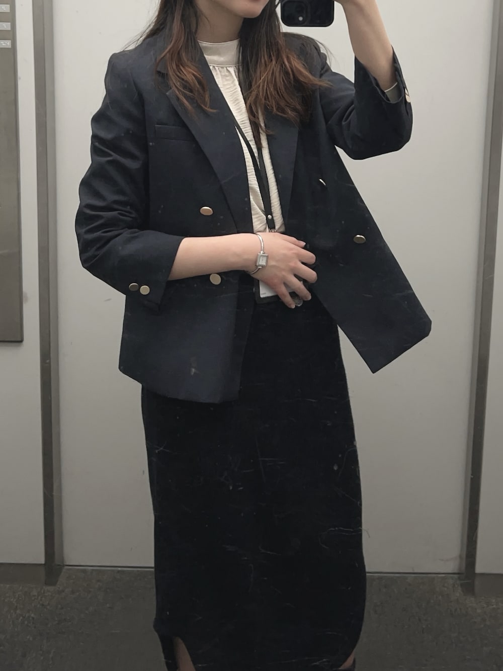 Mila Owen（ミラオーウェン）の「金釦ダブルブレザー