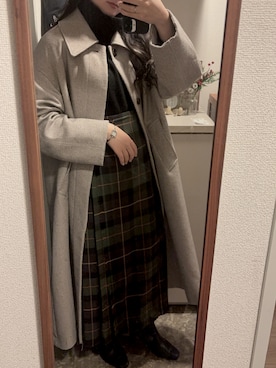 「アイテム（アナログ腕時計）」を使った、n さん（レディース・161cm）の冬コーディネート