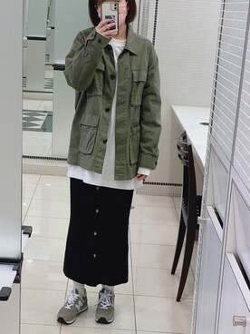 「ごきげんウィーク」｜「アイテム（ミリタリージャケット）」を使った、yuiさん（レディース・155cm）の春コーディネート