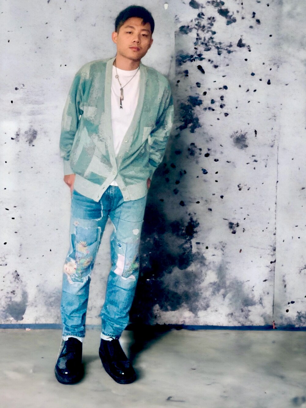 「冬のコーデ、休日スタイル、ootd、KAPITAL、古着」｜「KAPITALのアイテム（デニムパンツ、ブルー系）」を使った、Ramonさん（メンズ・168cm）の冬コーディネートの1枚目の写真