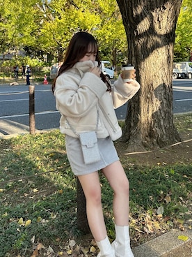 「one after another NICE CLAUP（ワンアフターアナザーナイスクラップ）のアイテム（ブルゾン）」を使った、mayukoさん（レディース・147cm）の秋コーディネート