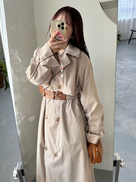 「アイテム（トレンチコート）」を使った、mayukoさん（レディース・147cm・20代）の冬コーディネート