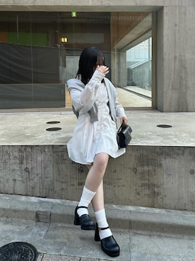 「シャツワンピ」｜mayukoさん（レディース・147cm）の春コーディネート