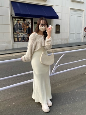 「ニットワンピース」｜mayukoさん（レディース・147cm）の春コーディネート