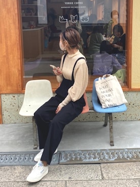 「Amiur（エミレ）のアイテム（オールインワン・サロペット）」を使った、chamiさん（レディース・158cm）の春コーディネート
