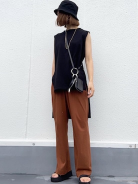 「Teva（テバ）のTeva / プラットフォーム ユニバーサル（サンダル）」を使った、chamiさん（レディース・158cm）の夏コーディネート