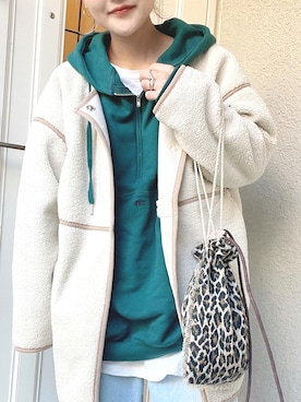 「AIC.（エーアイシー）のアイテム（ノーカラージャケット）」を使った、chamiさん（レディース・158cm）の冬コーディネート