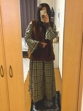 「WHIMSIC（ウィムジック）のアイテム（その他アウター）」を使った、kanonさん（レディース・155cm）の冬コーディネート
