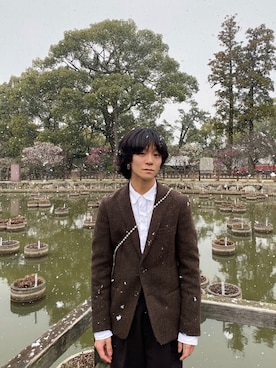 「CABANE de ZUCCa（カバンドズッカ）のアイテム（トップス）」を使った、mさん（メンズ・165cm）の冬コーディネート