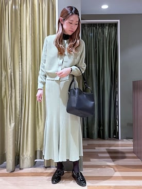 「リブニット」｜「アイテム（その他トップス）」を使った、hasumin🐱さん（レディース・167cm）の春コーディネート