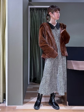 「Green　Parks（グリーンパークス）のアイテム（その他アウター）」を使った、hasumin🐱さん（レディース・167cm）の冬コーディネート