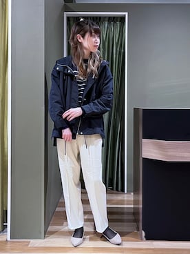 「マリンコーデ」｜「アイテム（ジャケット/アウター）」を使った、hasumin🐱さん（レディース・167cm）の春コーディネート