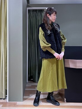 「ELENCARE DUE（エレンカーレデュエ）のアイテム（その他アウター）」を使った、hasumin🐱さん（レディース・167cm）の冬コーディネート