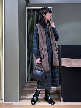 「Green　Parks（グリーンパークス）のアイテム（その他アウター）」を使った、hasumin🐱さん（レディース・167cm）の秋コーディネート