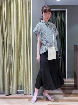 「cache cache（カシュ カシュ）のアイテム」を使った、hasumin🐱さん（レディース・167cm）の夏コーディネート