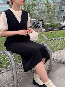 「RAY CASSIN（レイカズン）のアイテム（ジャンパースカート）」を使った、monaさん（レディース・167cm）の夏コーディネート
