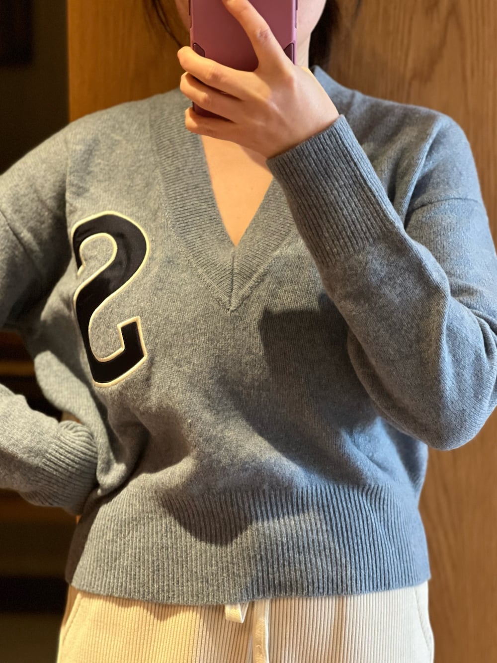 「SANDRO、冬コーデ」｜「sandroのアイテム（ニット/セーター、ブルー系）」を使った、mutouyue さん（レディース・155cm）の冬コーディネートの1枚目の写真
