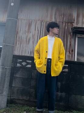 「RAGEBLUE（レイジブルー）のアイテム（デニムパンツ、ブルー系）」を使った、keさん（メンズ・166cm）の冬コーディネート
