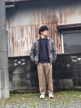 「URBAN RESEARCH（アーバンリサーチ）のアイテム（スウェット、ブルー系）」を使った、keさん（メンズ・166cm）の冬コーディネート