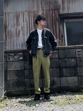 「UNIQLO（ユニクロ）のアイテム（トップス、ホワイト系）」を使った、keさん（メンズ・166cm）の春コーディネート