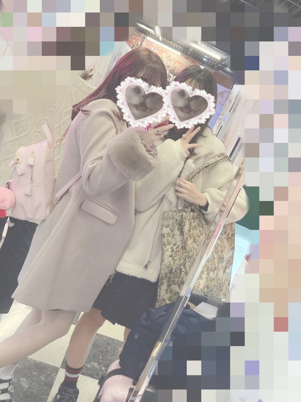 「量産型ヲタク、量産型、量産型女子」｜「An MILLEのアイテム（ノーカラーコート、ピンク系）」を使った、むちゃんʕ•̫͡•ʔさん（レディース・156cm）の冬コーディネートの1枚目の写真