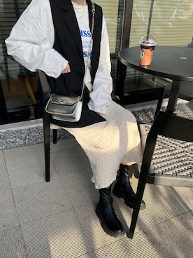 「WILLFULLY（ウィルフリー）のアイテム（シューズ）」を使った、yukiさん（レディース・161cm）の春コーディネート