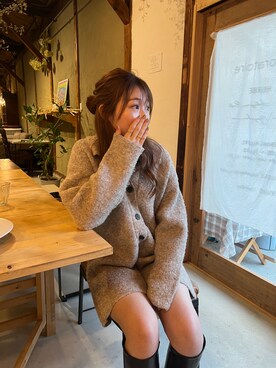 「Cla STEllaR（クラステラ）のアイテム（オールインワン・サロペット）」を使った、yukiさん（レディース・161cm）の冬コーディネート