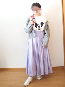 「nano・universe」｜「アイテム（デニムジャケット）」を使った、いもーとさん（レディース・158cm）の春コーディネート
