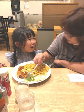「水色」｜「アイテム（ワンピース/ドレス）」を使った、ERIさん（キッズ・100cm）の夏コーディネート
