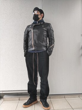 「DISCOVERED（ディスカバード）のアイテム（パンツ）」を使った、rawuさん（メンズ・167cm）の冬コーディネート
