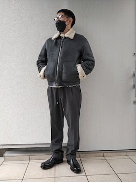 「melple（メイプル）のアイテム」を使った、rawuさん（メンズ・167cm）の冬コーディネート