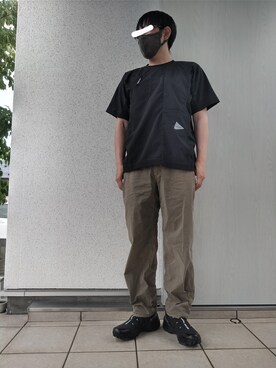 「and wander（アンドワンダー）のアイテム（トップス）」を使った、rawuさん（メンズ・167cm）の夏コーディネート