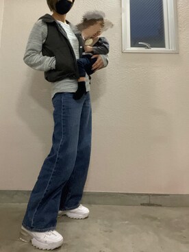 「アイテム（デニムパンツ、その他）」を使った、こみ | 骨ｽﾄｲｴﾍﾞ秋2nd冬さん（レディース・163cm）の秋コーディネート