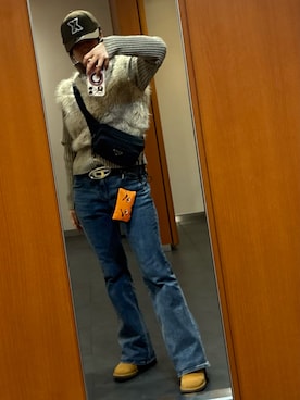 「XLARGE（エクストララージ）のアイテム（キャップ）」を使った、こみ | 骨ｽﾄｲｴﾍﾞ秋2nd冬さん（レディース・163cm）の春コーディネート