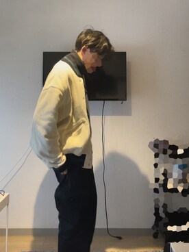 「古着好きな人と繋がりたい」｜「アイテム（MA-1）」を使った、Reさん（メンズ・171cm）の春コーディネート