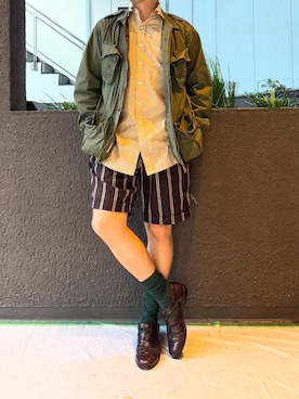 「ミリタリージャケット」｜ふーがさん（メンズ・172cm）の夏コーディネート