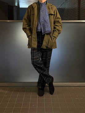 「アイテム（ストール/ショール）」を使った、ふーがさん（メンズ・172cm）の冬コーディネート