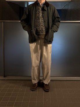 「アイテム（ベスト）」を使った、ふーがさん（メンズ・172cm）の秋コーディネート