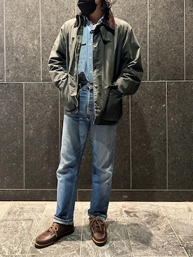 「オイルドジャケット」｜「アイテム（ブルゾン）」を使った、ふーがさん（メンズ・172cm）の秋コーディネート