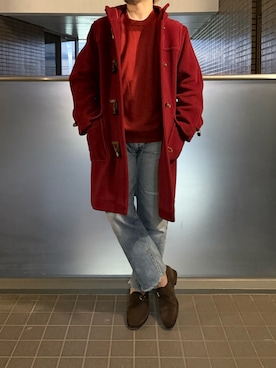 【美品】GRENFELL × BRAHMIN ダッフルコート 赤 英国製 5123c9b430201ecd3316df63a2f323