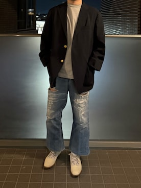 「Lee（リー）のアイテム」を使った、ふーがさん（メンズ・172cm）の秋コーディネート