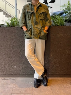 「LACOSTE（ラコステ）のアイテム（ポロシャツ）」を使った、ふーがさん（メンズ・172cm）の夏コーディネート