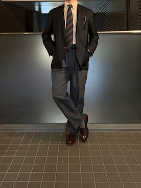 「ALDEN（オールデン）のアイテム」を使った、ふーがさん（メンズ・172cm）の春コーディネート