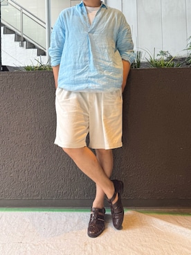 「アイテム（サンダル）」を使った、ふーがさん（メンズ・172cm）の夏コーディネート